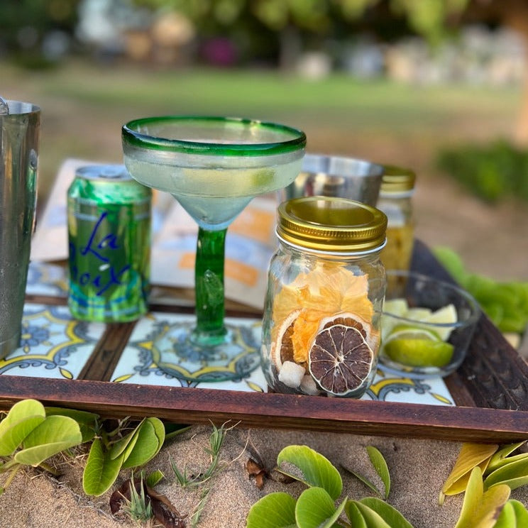 a tray with Maui cocktail kits for gifts